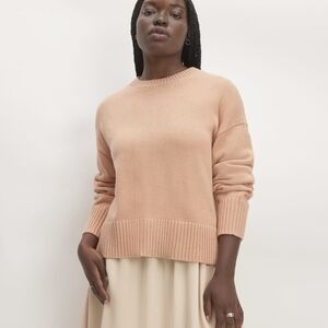 Everlane The Boxy Sweater in Organic Cotton Peach Pink XL